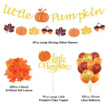 Little Pumpkin Banner Fall Leaves Latex Balloons for Fall Theme Thanksgiving Baby Shower Party Supplies